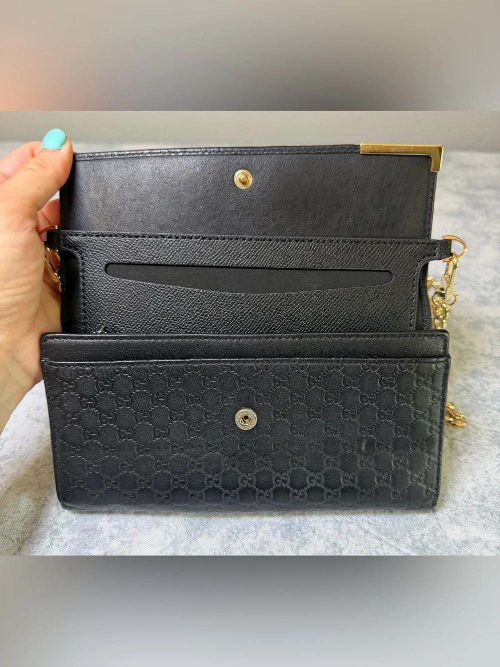 Gucci microguccissma black wallet